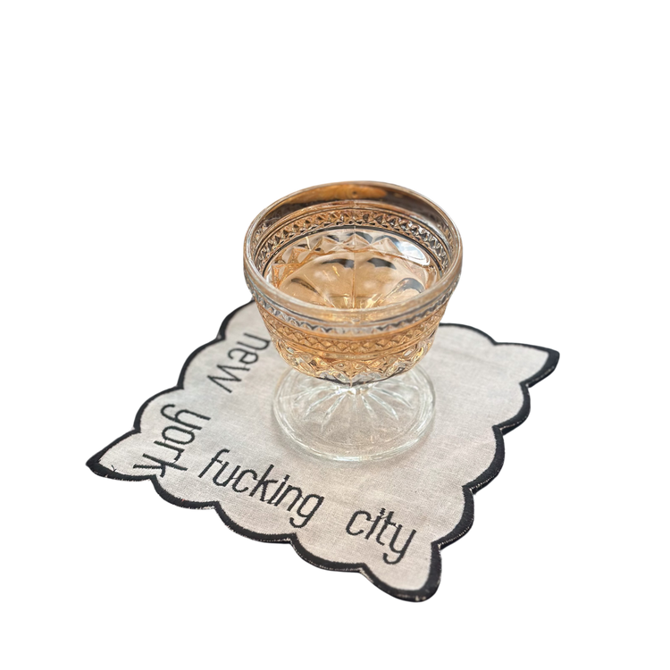 Scallop Trim NYFC Cocktail Napkin