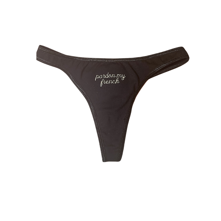 Just Because Custom Embroidered Thong