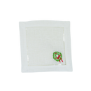 Festive Wreath Linen Cocktail Napkins — Set of 4