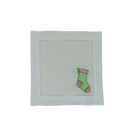 Festive Stocking Linen Cocktail Napkins — Set of 4