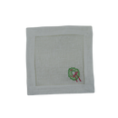 Festive Wreath Linen Cocktail Napkins — Set of 4