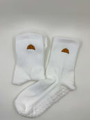 Croissant Embroidered Pilates Grip Socks