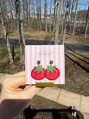 Tomato Embroidered Lace Earrings