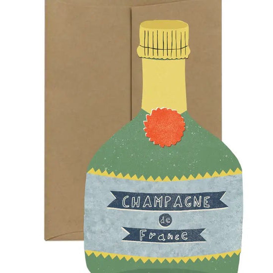 Champagne Card by Isatopia - cozy croissant embroidery