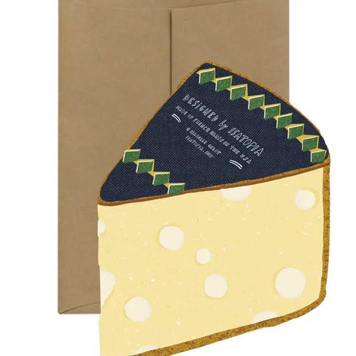 Cheese Card by Isatopia - cozy croissant embroidery