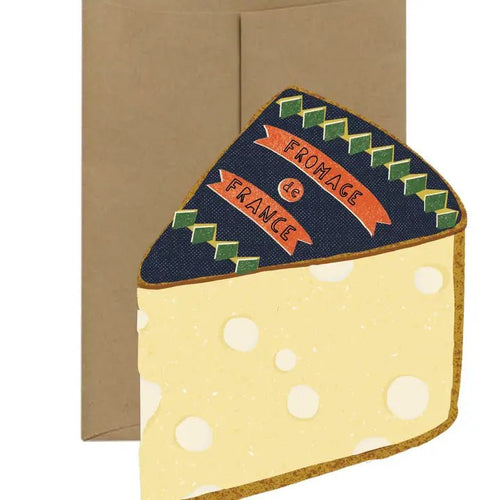 Cheese Card by Isatopia - cozy croissant embroidery