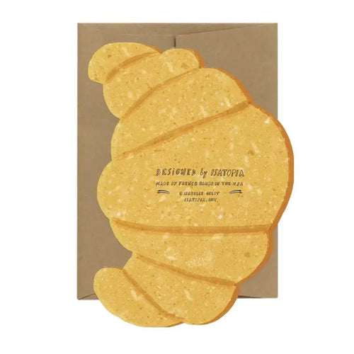 Croissant Card by Isatopia - cozy croissant embroidery