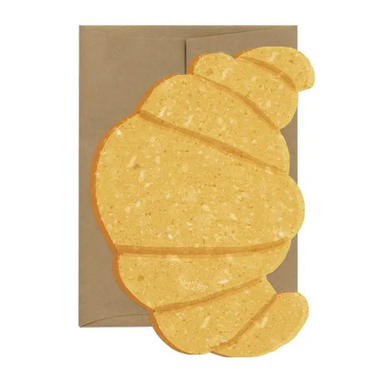 Croissant Card by Isatopia - cozy croissant embroidery