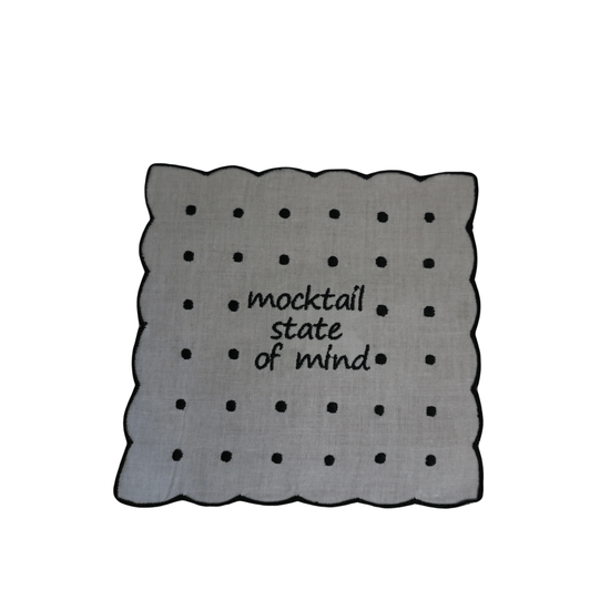 Mocktail State Of Mind Cocktail Napkin - cozy croissant embroidery