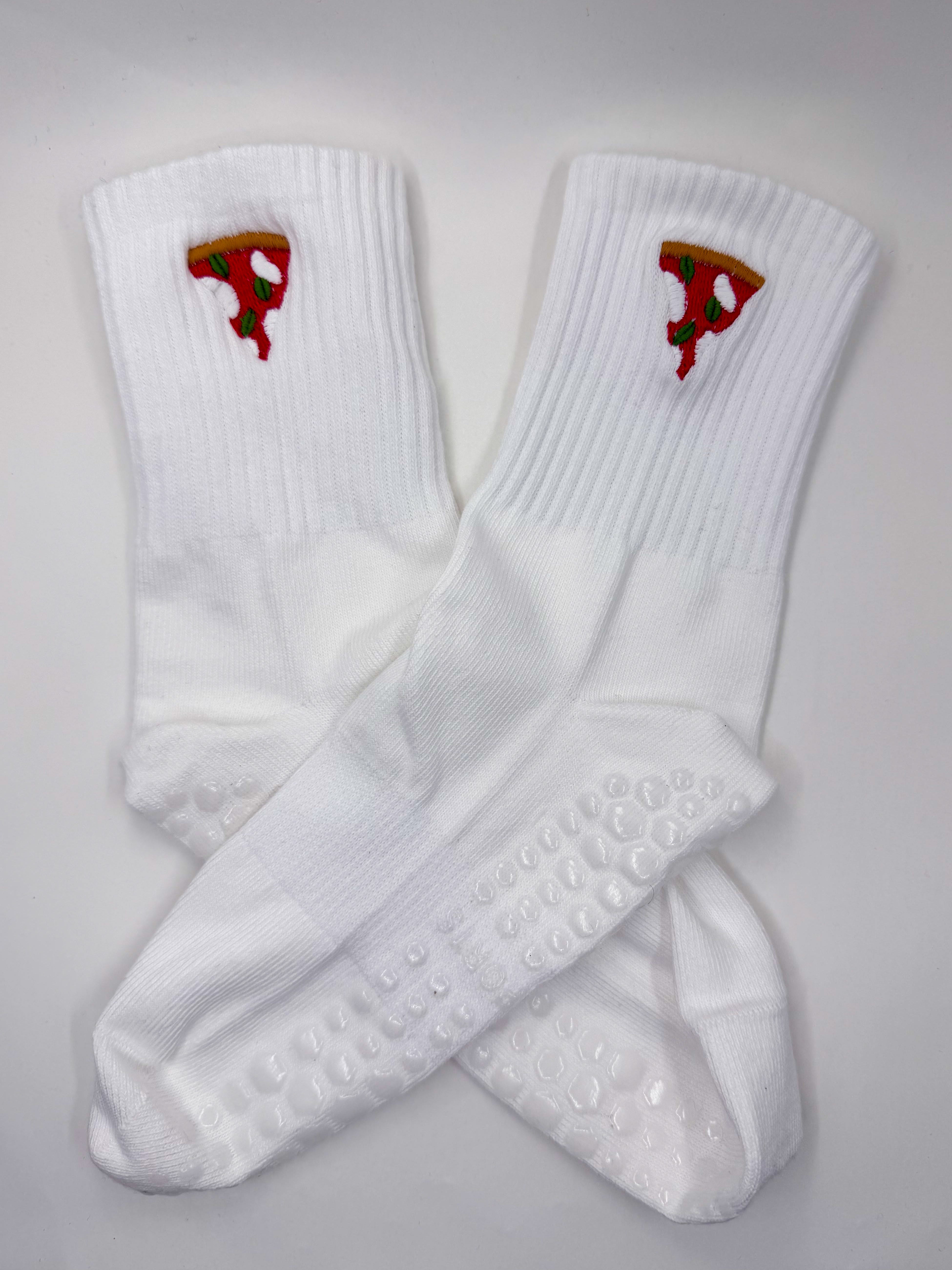 Margherita Pizza Embroidered Pilates Grip Socks